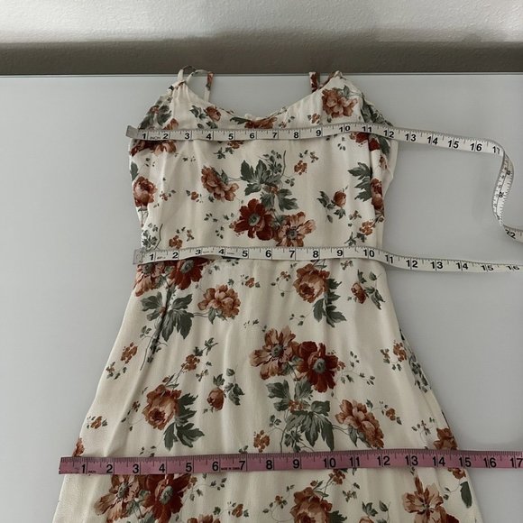 $218 Reformation [‎ 6 ] Cassandra Midi Dress in Veranda Floral Ivory #5831 - Picture 14 of 15